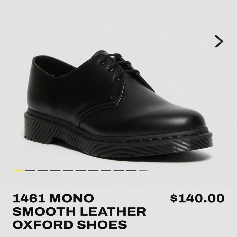 Doc Martens 1461 MONO SMOOTH LEATHER OXFORD SHOES Women's 8 Black Dr Martens
